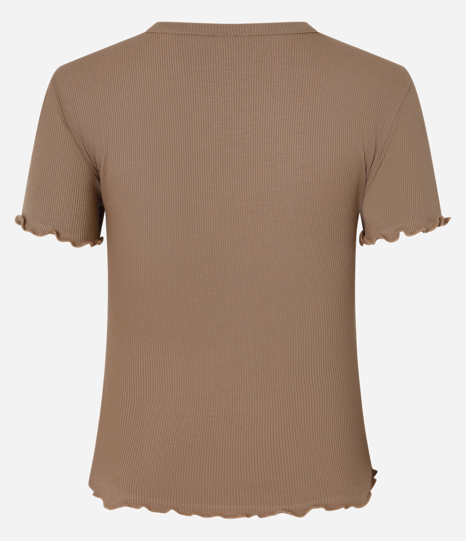 Blusa Manga Curta com Gola Redonda Marrom Claro 7
