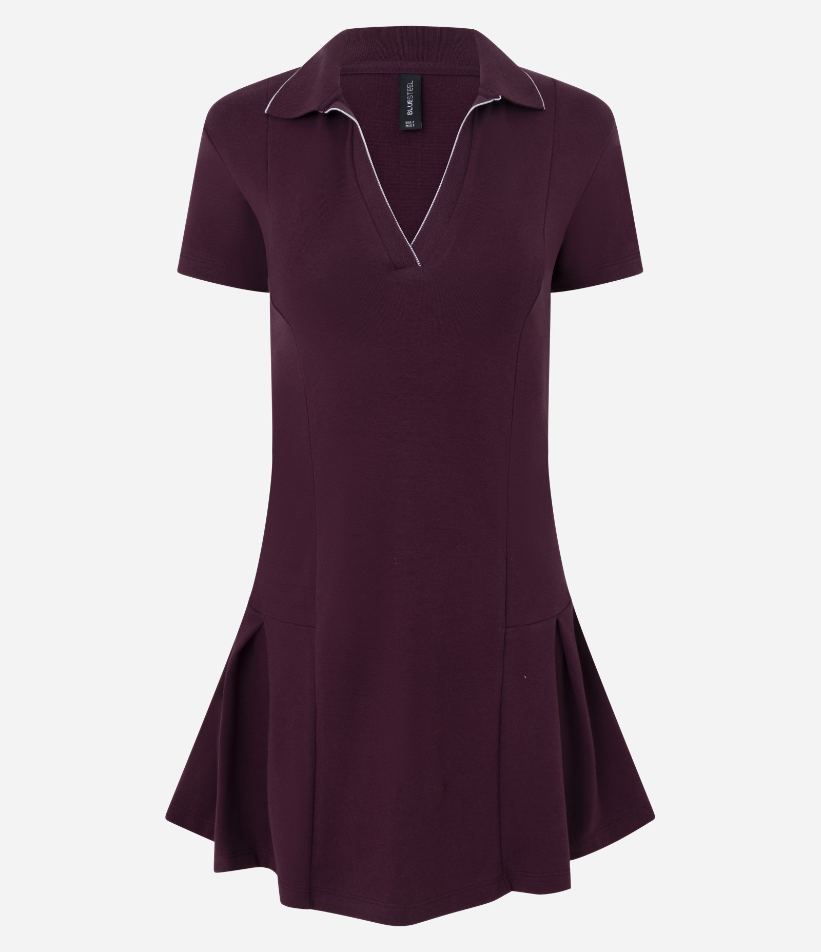 Vestido Curto Sportcore em Ribana com Gola Polo Contrastante Roxo 4