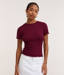Blusa Manga Curta com Gola Redonda