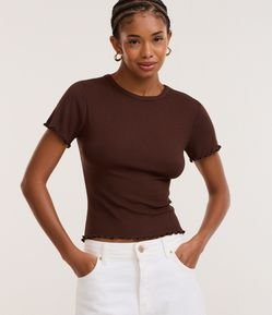 Blusa Manga Curta com Gola Redonda