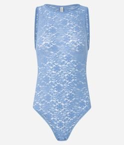 Body em Renda Sem Manga com Transparência