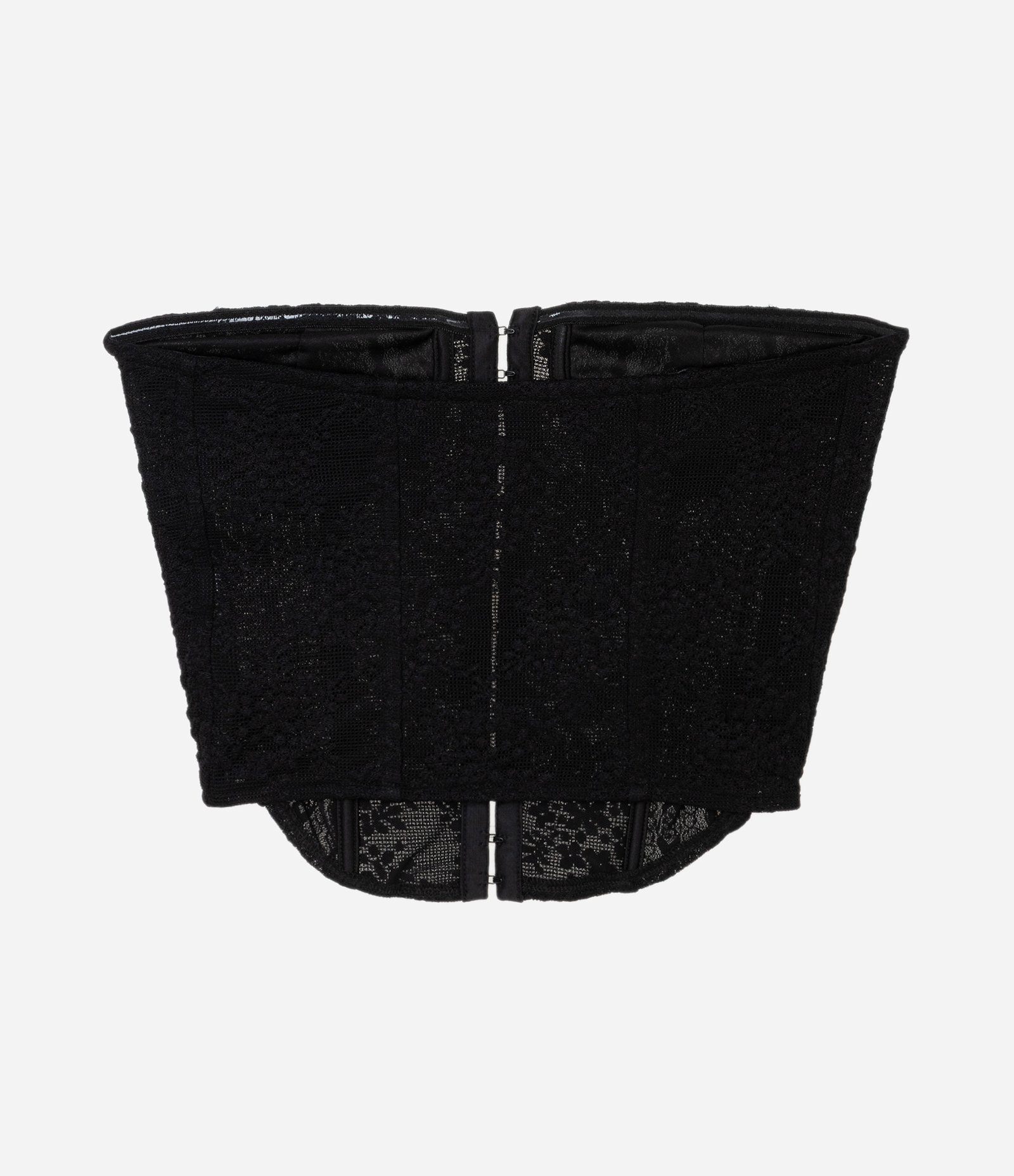 Corset Estruturado e Texturizado em Renda Preto 5