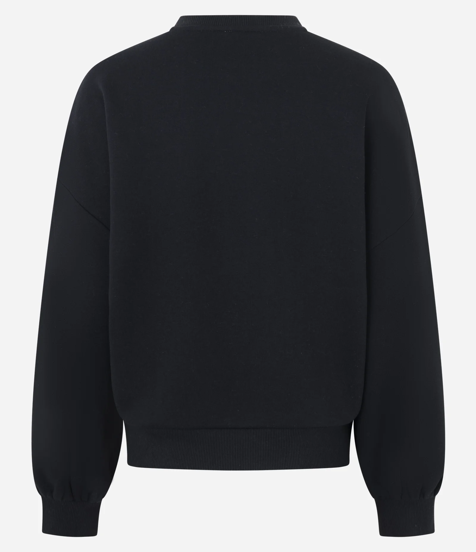 Blusão Moletom Sem Felpa com Bordado de Flor Preto 6