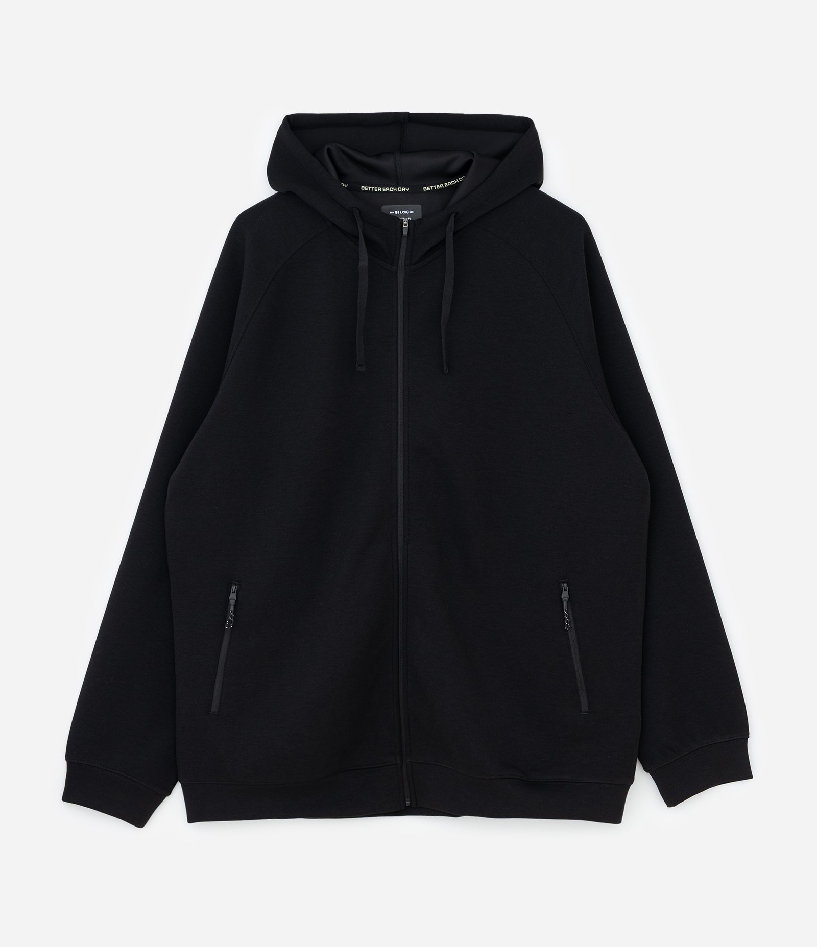 Casaco Tech Fleece Esportivo com Capuz e Zíper Preto 5