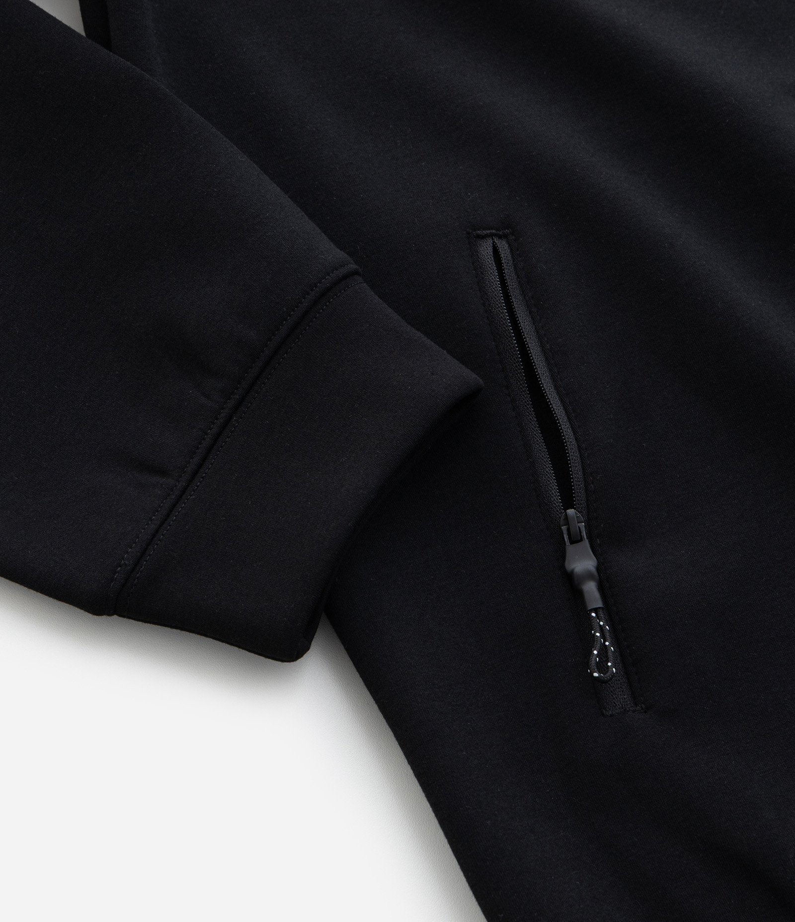 Casaco Tech Fleece Esportivo com Capuz e Zíper Preto 9