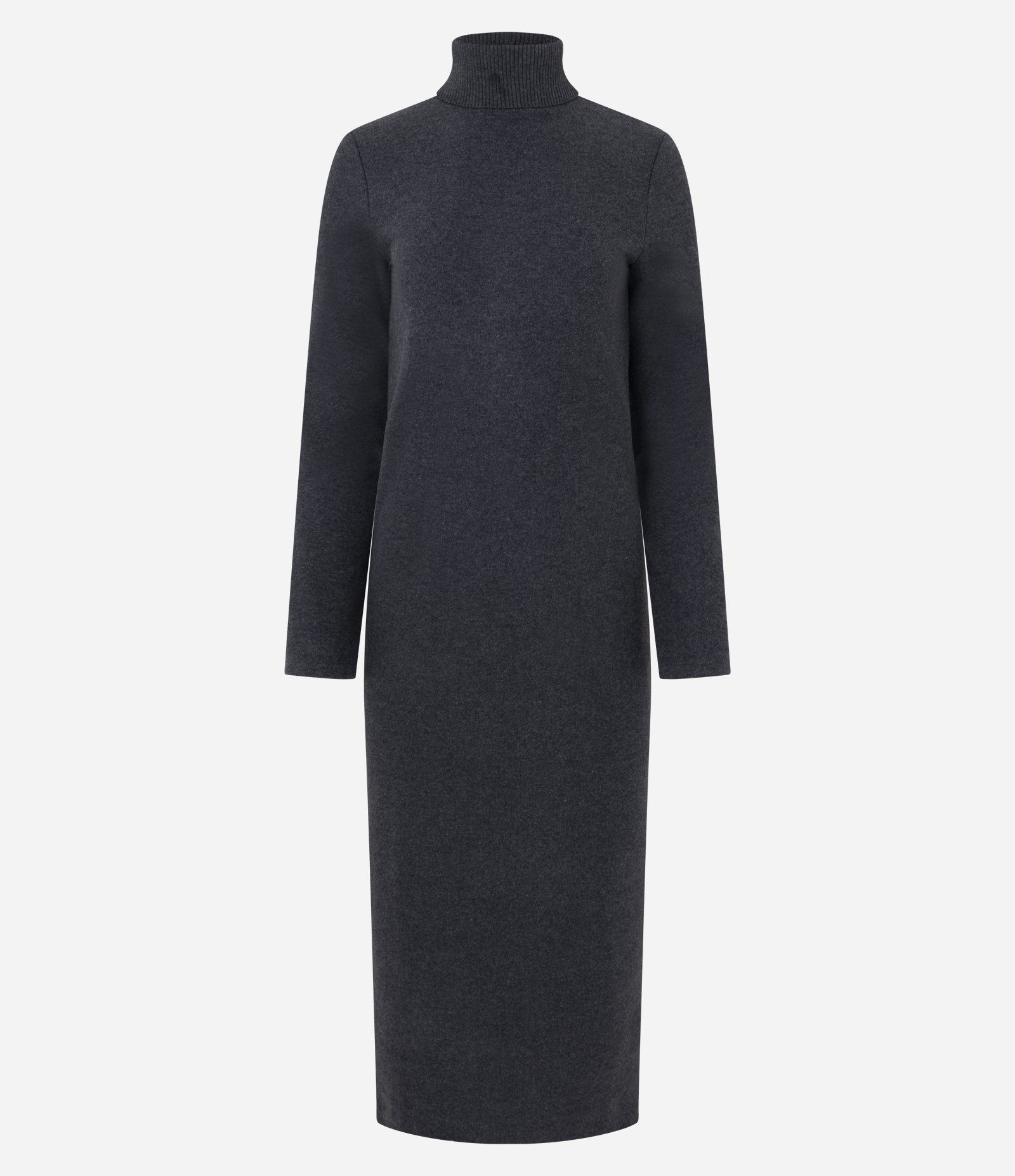 Vestido Long Midi com Gola Alta e Mangas Longas Cinza 6