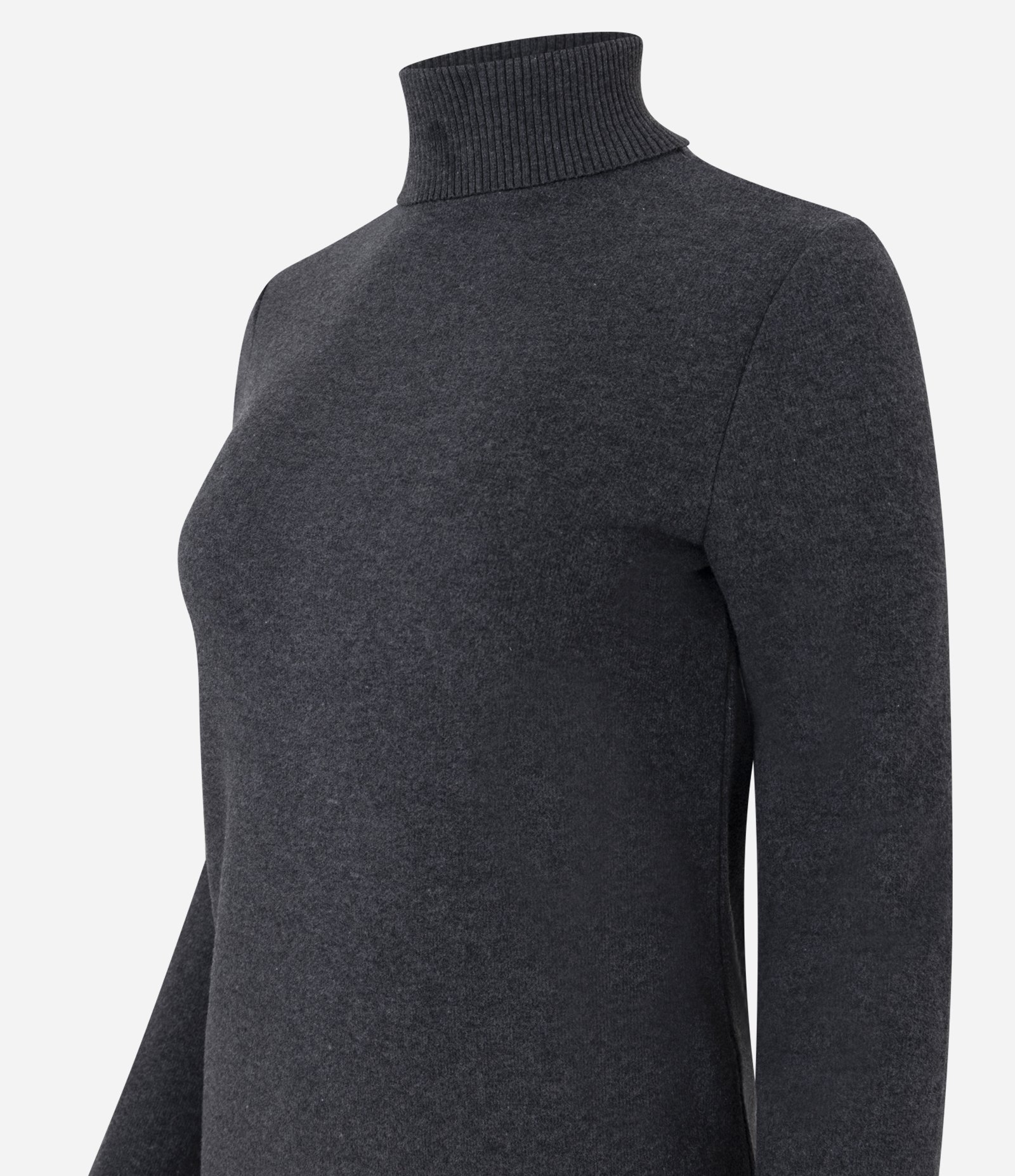 Vestido Long Midi com Gola Alta e Mangas Longas Cinza 7