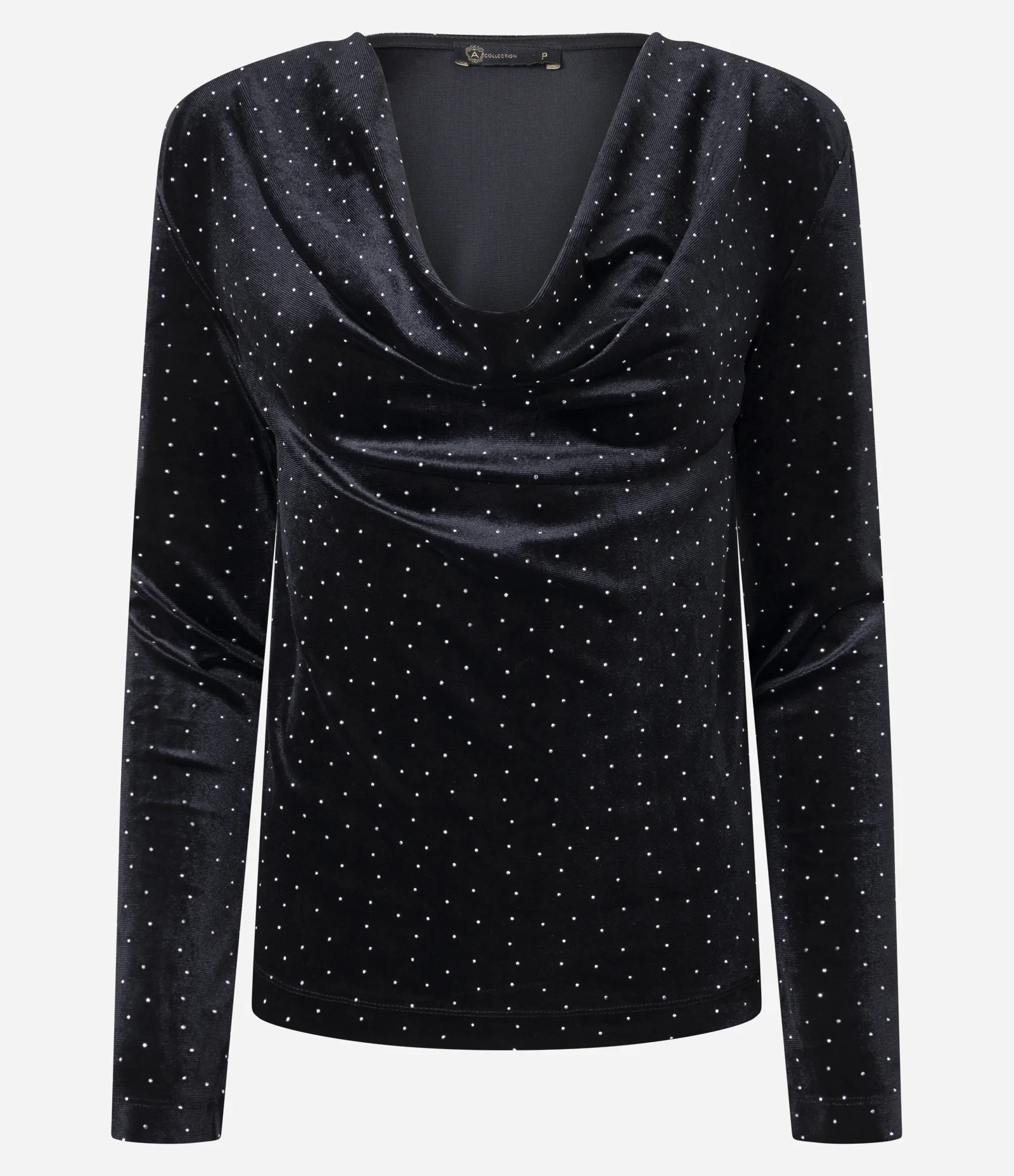 Blusa em Veludo com Aplicação Mini Pedrarias Preto 5