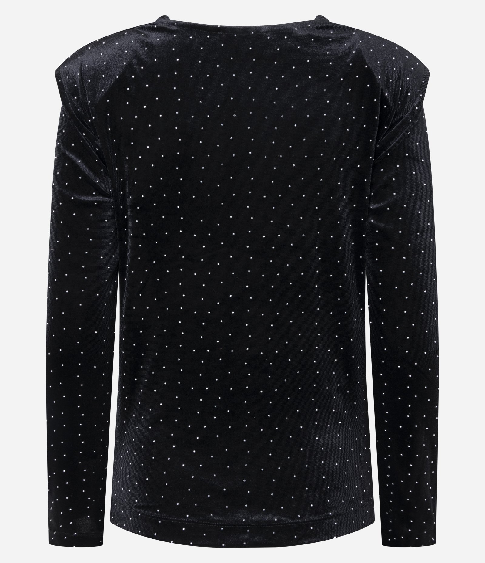 Blusa em Veludo com Aplicação Mini Pedrarias Preto 7