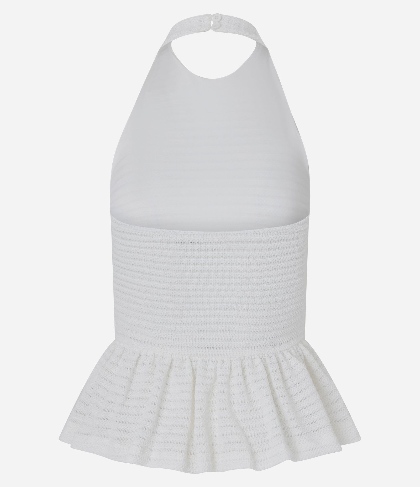 Blusa Peplum Frente Única em Piquet com Texturas Branco 7