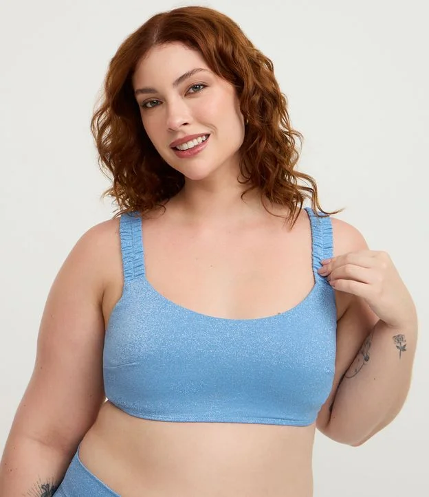 Biquíni Top com  Brilhos e Alças Elásticas Curve & Plus Size