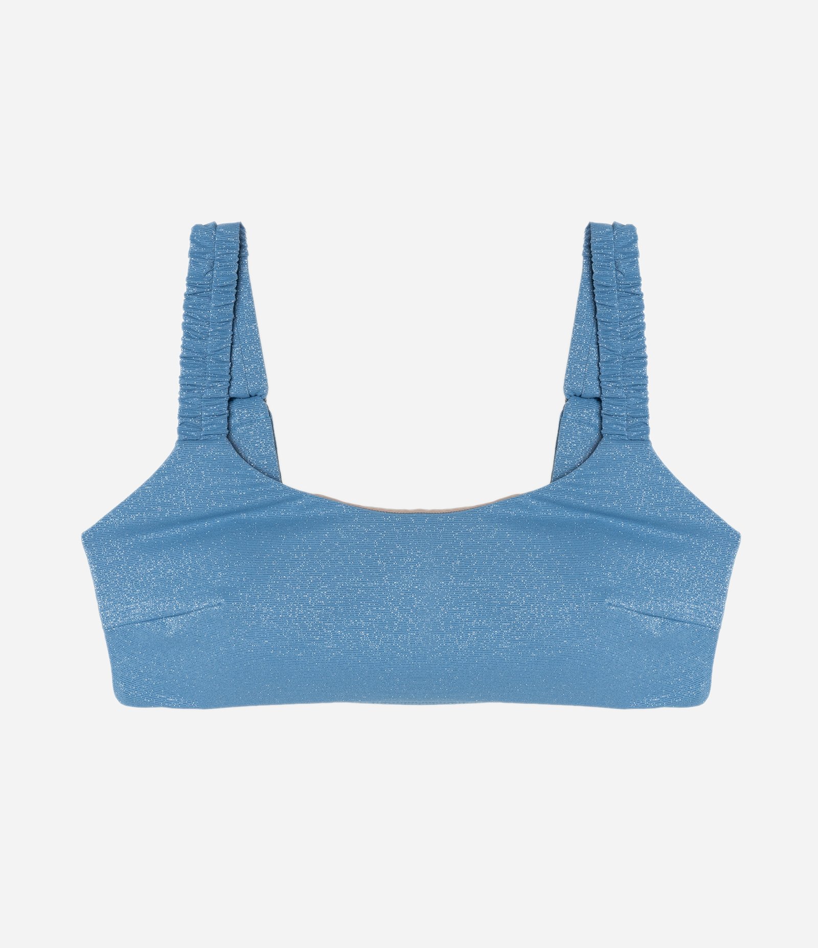 Biquíni Top com  Brilhos e Alças Elásticas Curve & Plus Size Azul 1