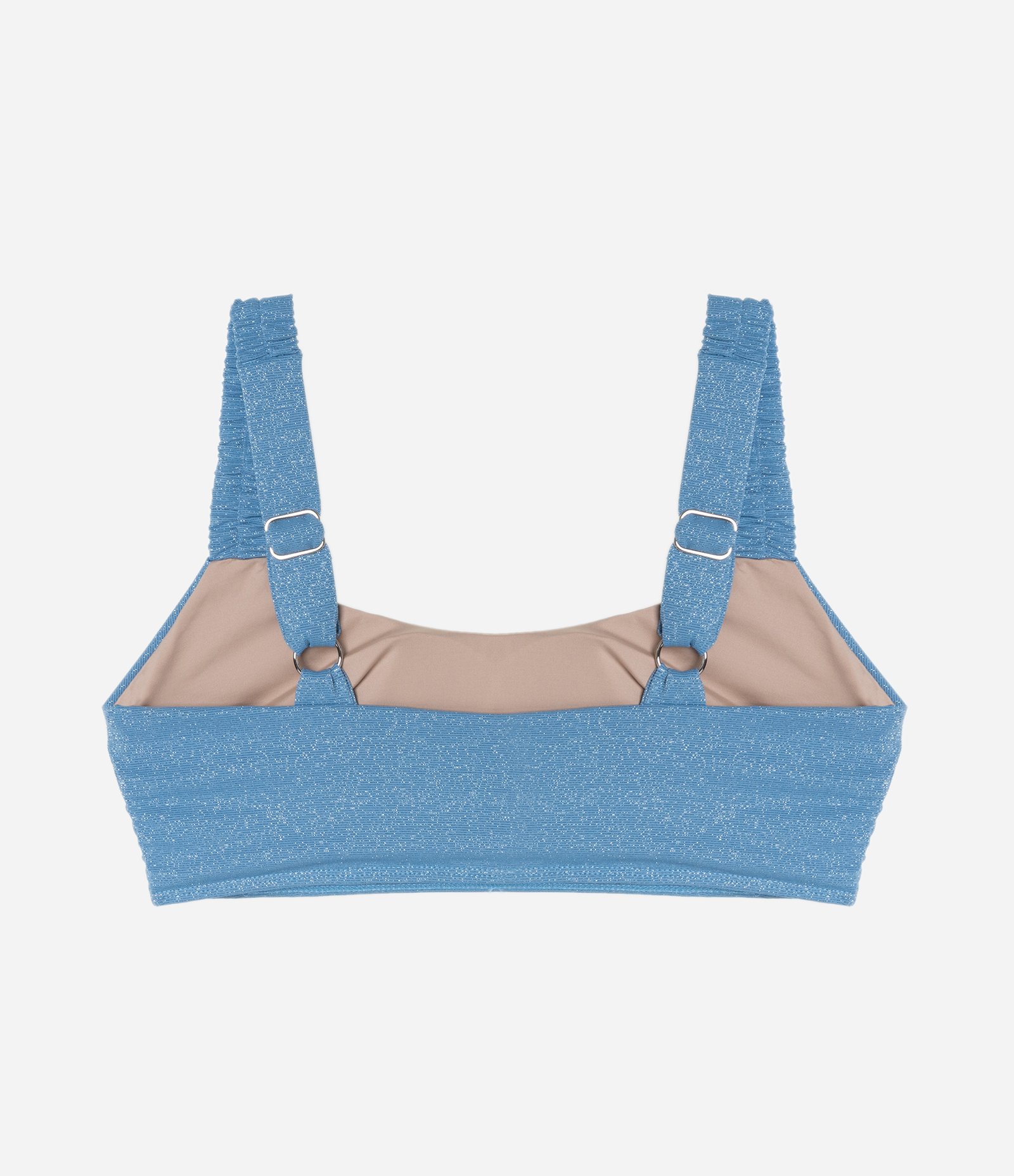 Biquíni Top com  Brilhos e Alças Elásticas Curve & Plus Size Azul 2