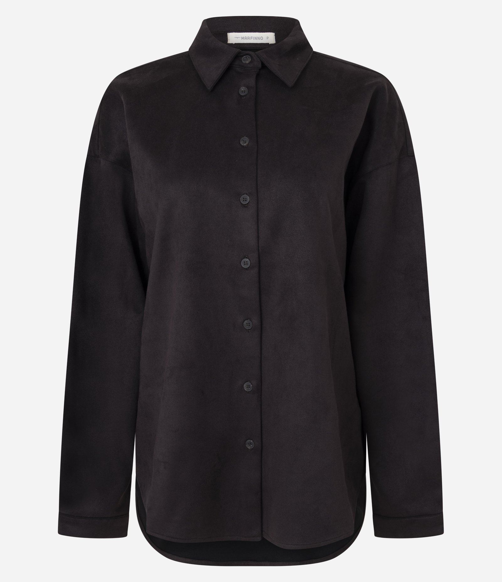 Camisa Oversized em Suede com Mangas Longas Marrom 5