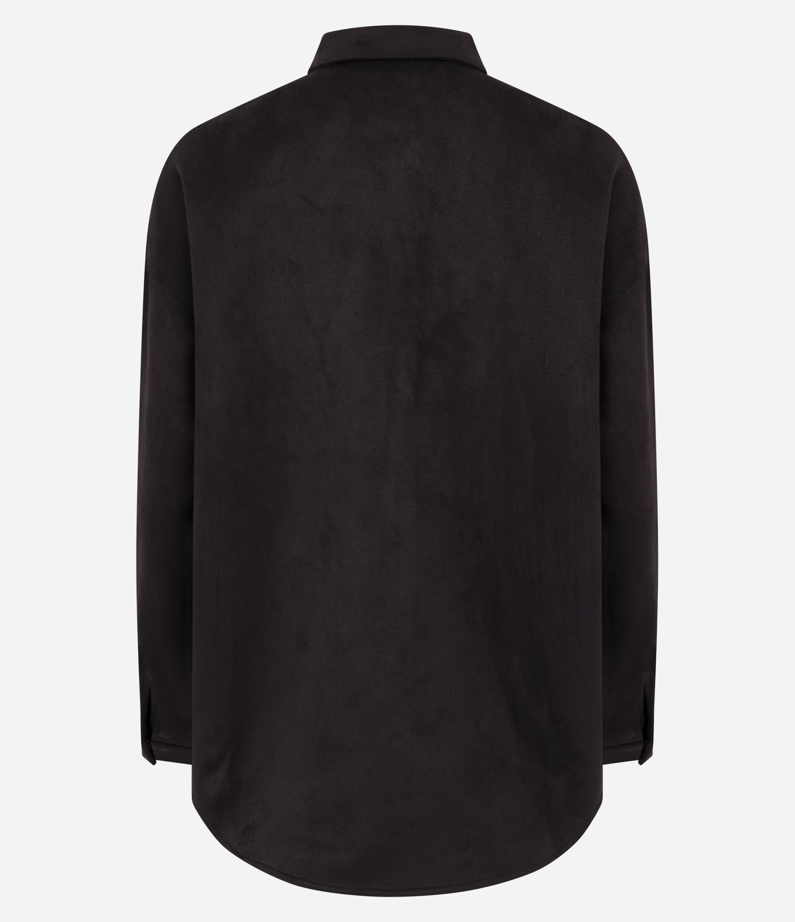 Camisa Oversized em Suede com Mangas Longas Marrom 7