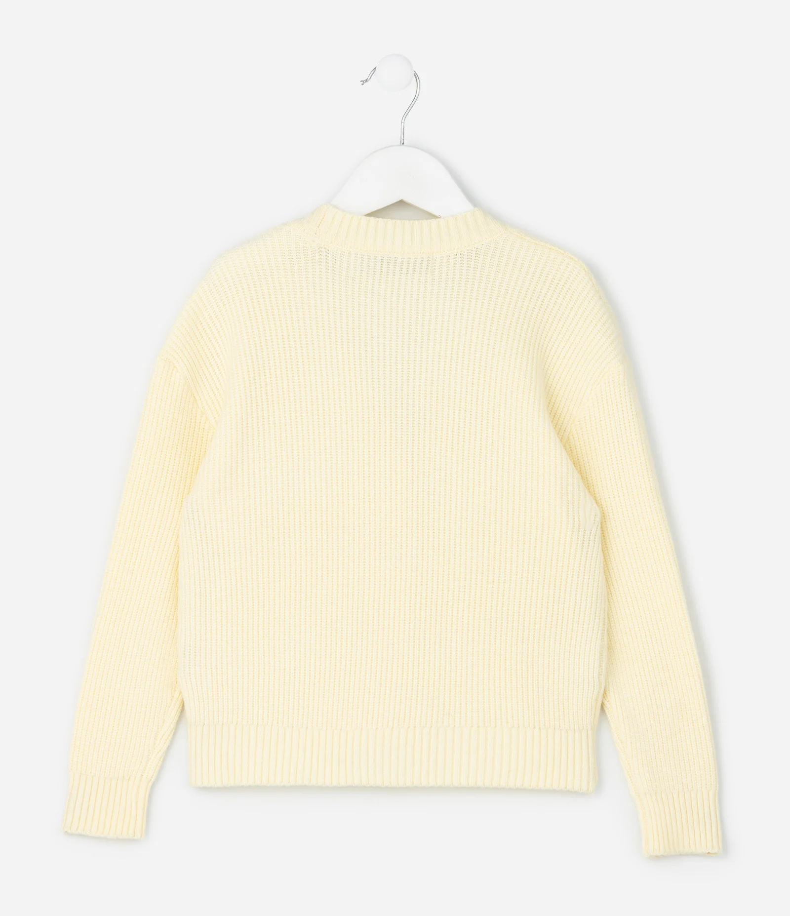 Casaco Cardigan Infantil com Flores em Tricô – Tam 5 a 14 Anos Amarelo Claro 2