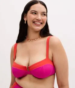 Biquíni Top Meia Taça com Bloco de Cor Curve & Plus Size