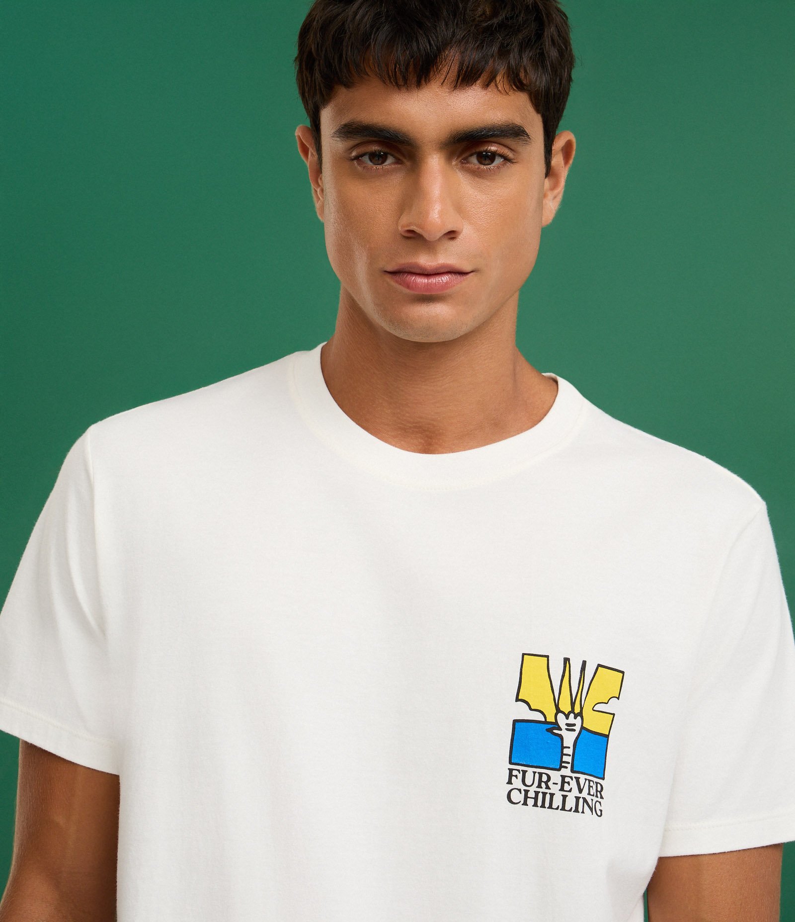 Camiseta Comfort em Algodão com Estampa de Gato Surfista Branco 5