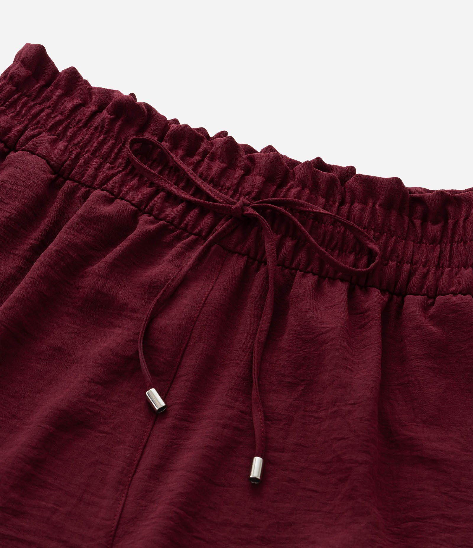 Short Curto em Crepe com Cós Elástico Curve & Plus Size Bordô 5