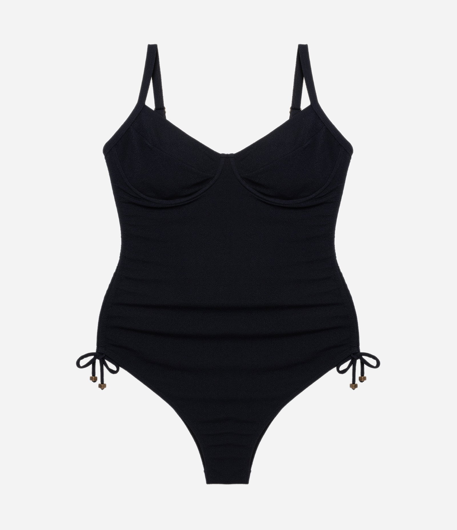 Maiô Texturizado Meia Taça sem Bojo Curve & Plus Size Preto 1