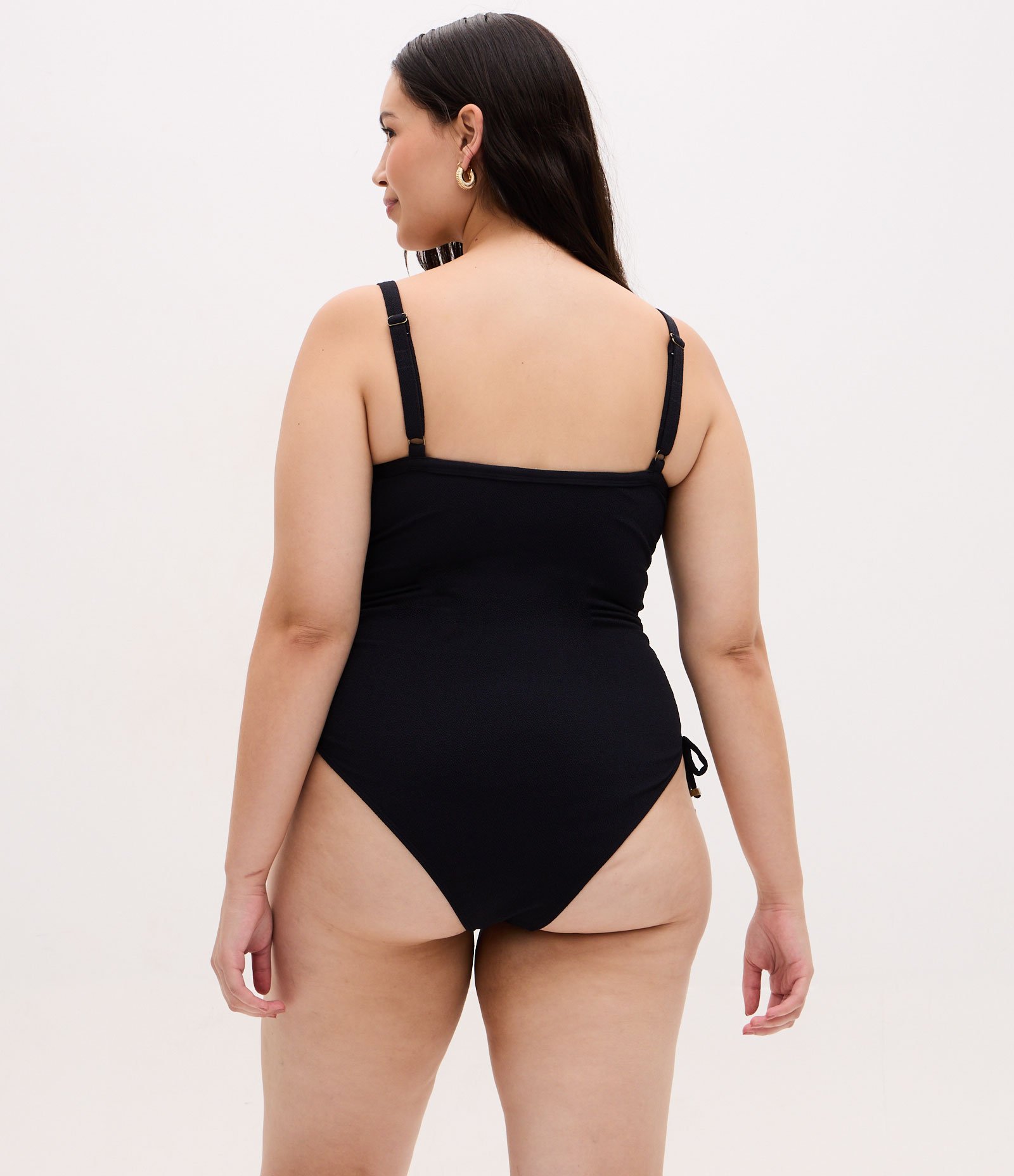Maiô Texturizado Meia Taça sem Bojo Curve & Plus Size Preto 3