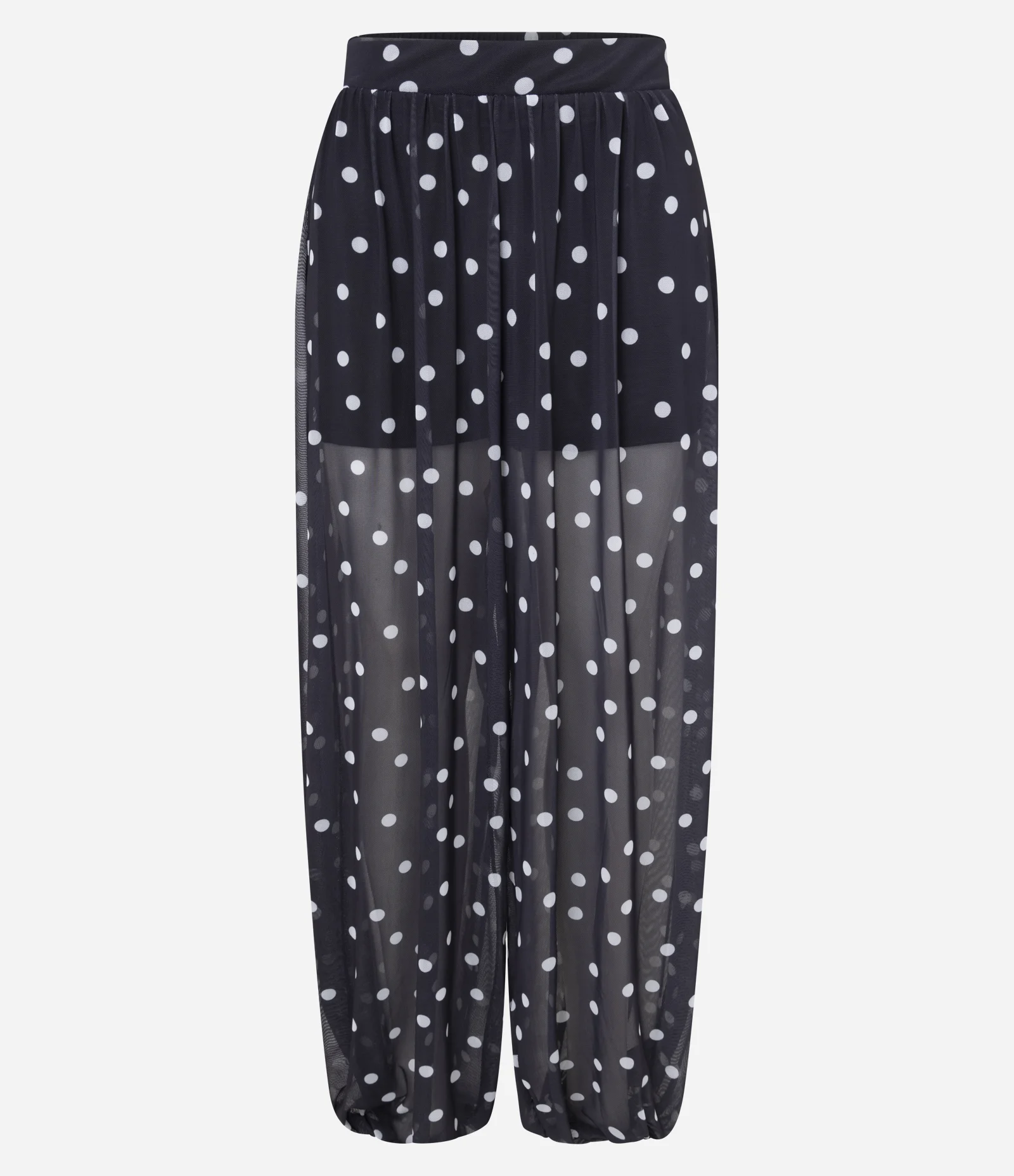 Calça Aladim em Tule Poá com Transparência Preto 7