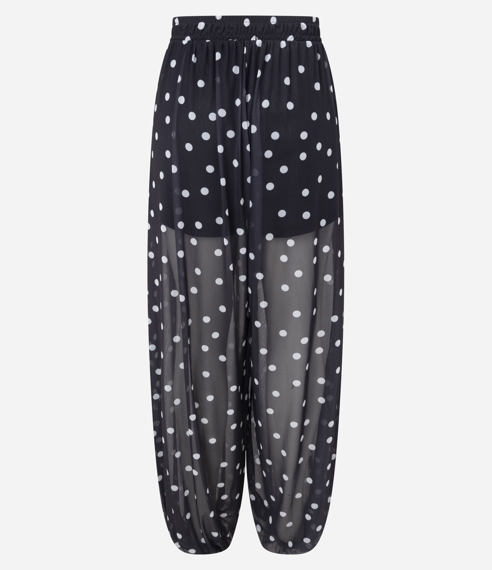 Calça Aladim em Tule Poá com Transparência Preto 8