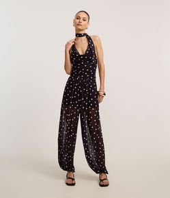 Calça Aladim em Tule Poá com Transparência