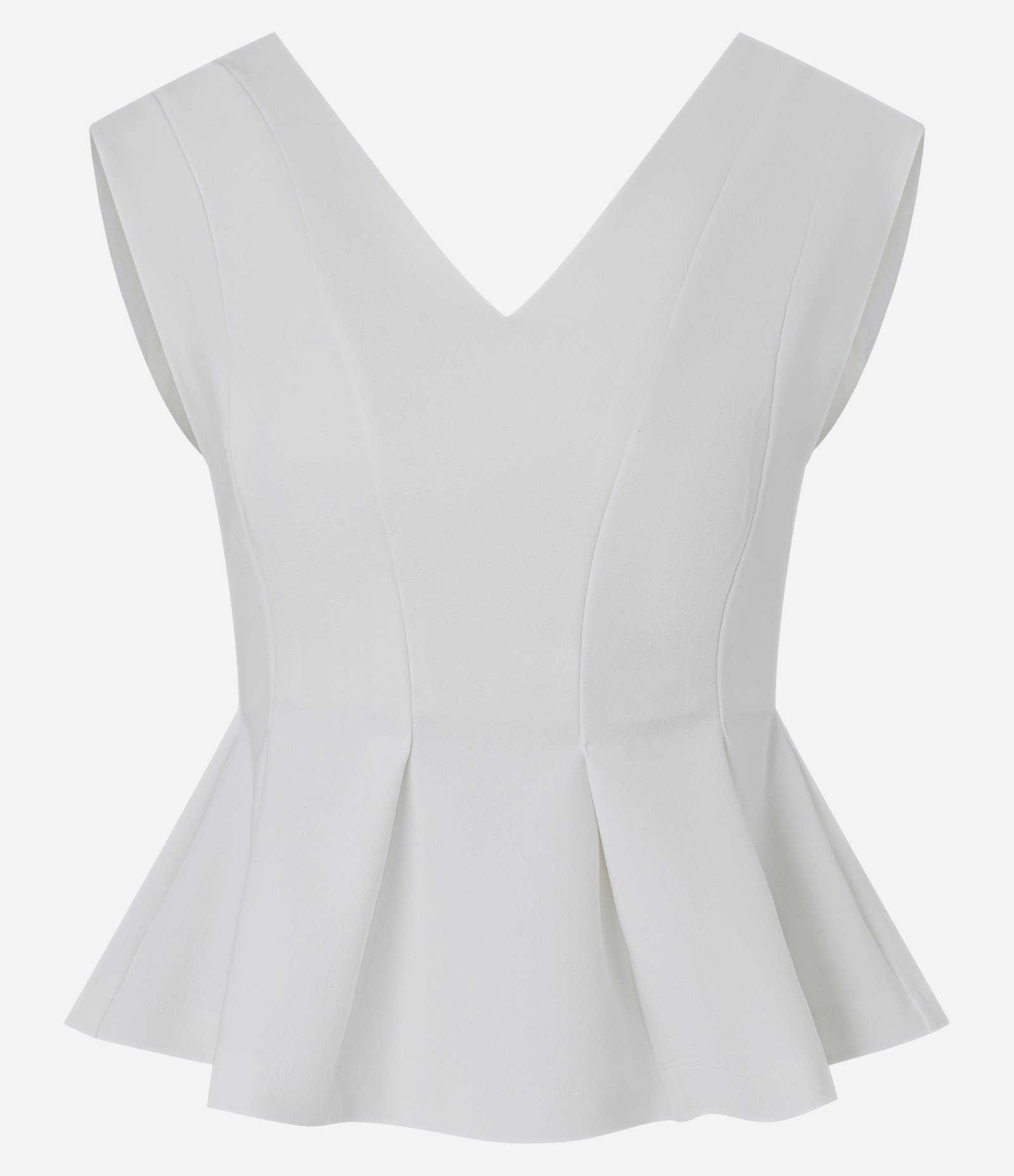 Blusa Ponto Roma com Barra Peplum Branco 4