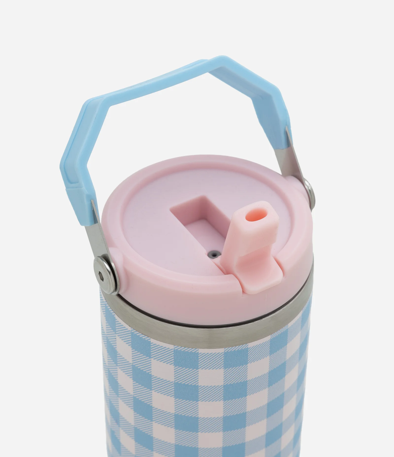 Copo Térmico com Alça Geométrica e Estampa Xadrez 900ml Multicores 2