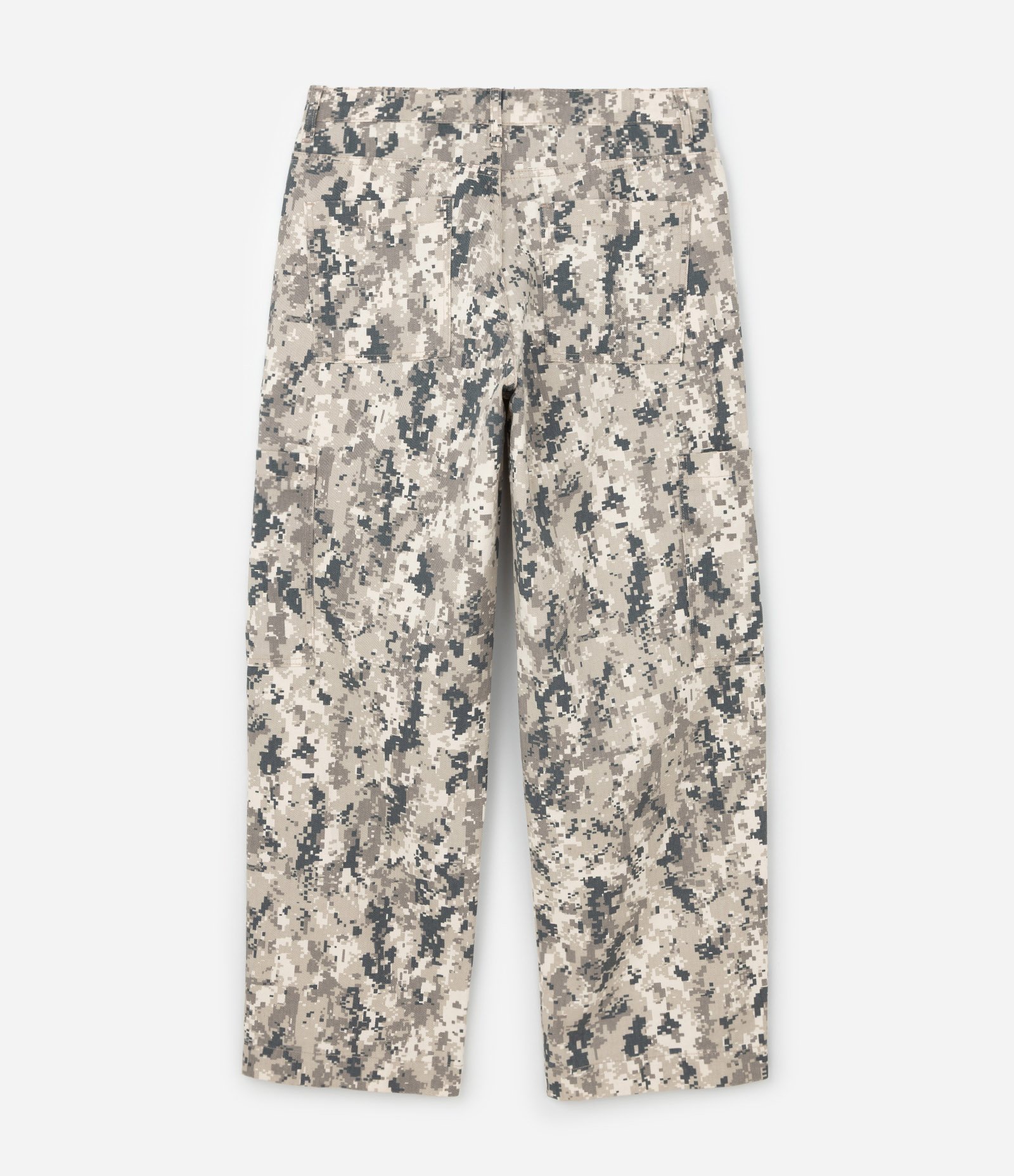 Calça Super Baggy em Sarja com Estampa Camuflado Pixel Cinza 7