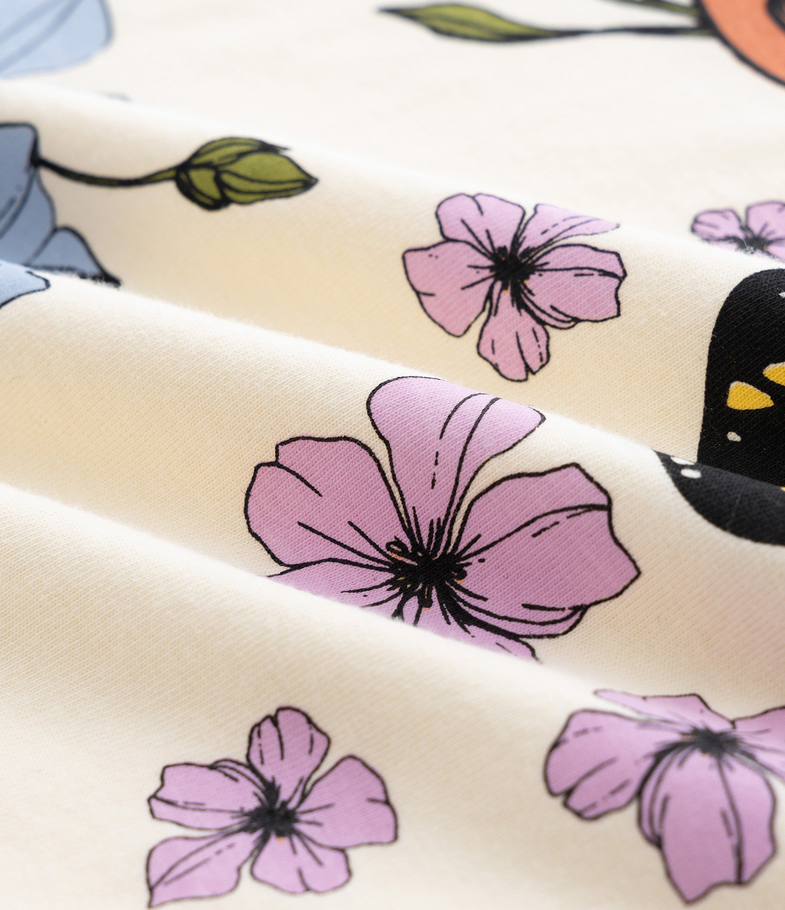 Camiseta com Estampa de Borboletas Curve e Plus Size Amarelo 6