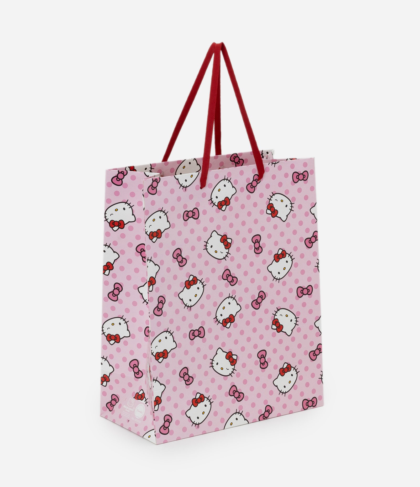 Sacola de Papel Média com Alça Chata Hello Kitty Rosa 1