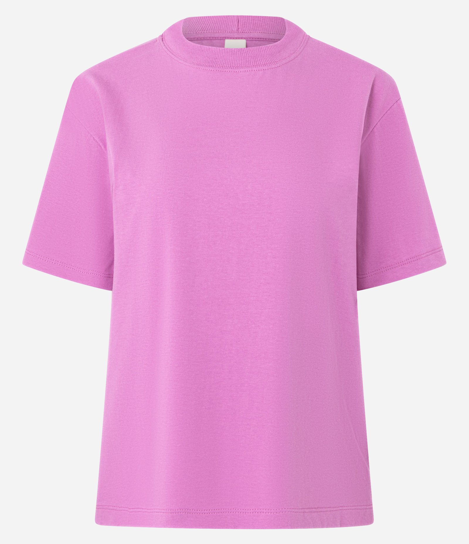 Camiseta em Algodão com Gola Redonda Lilás 1