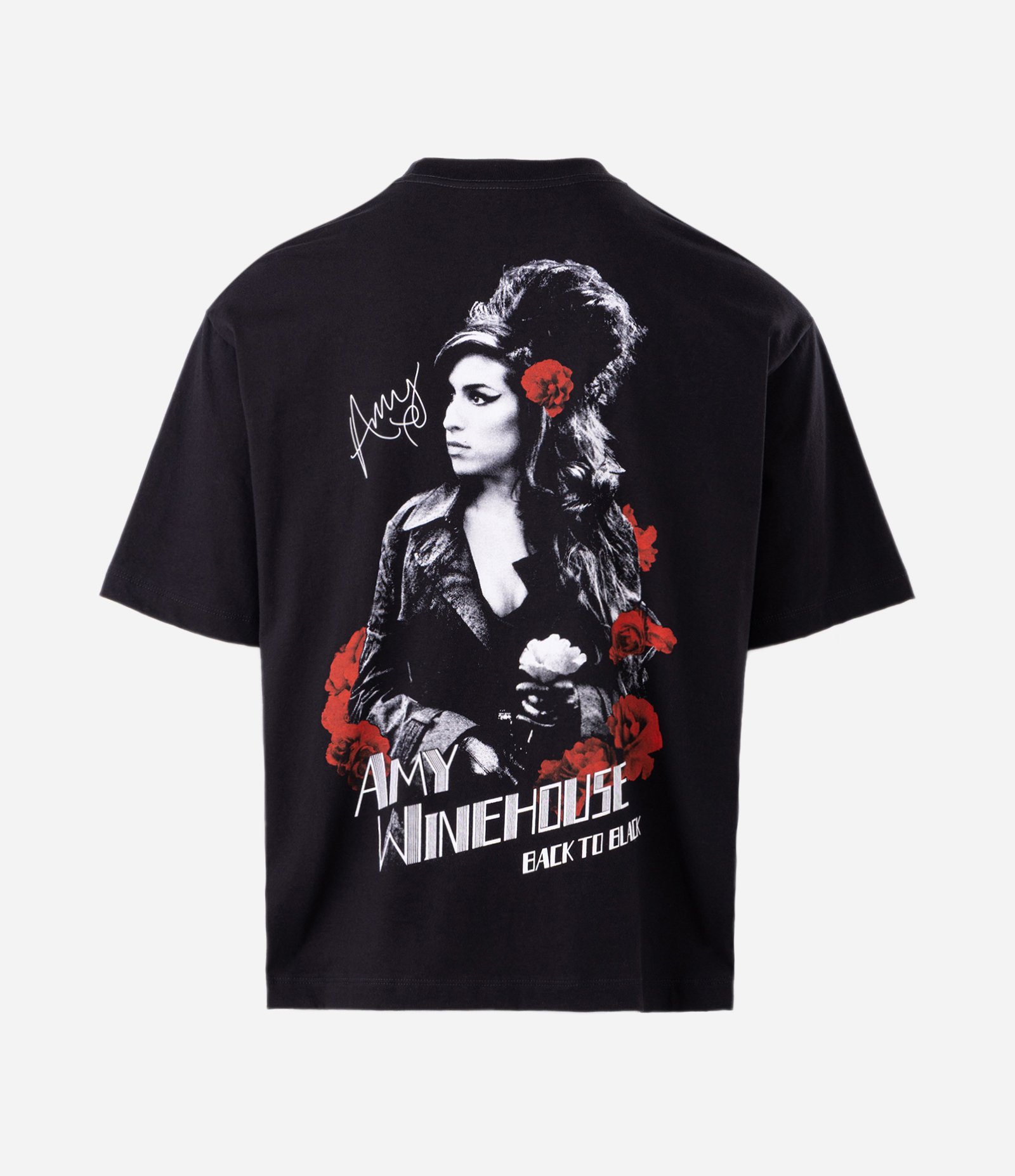 Camiseta Boxy com Estampa Amy Winehouse Preto 6