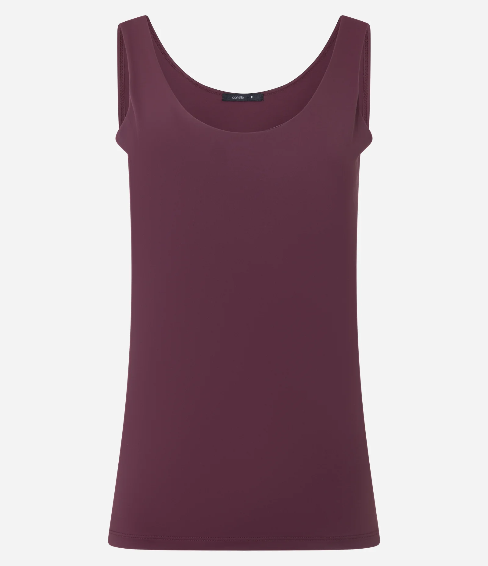 Blusa em Poliamida com Decote U e Alça Larga Bordô 1