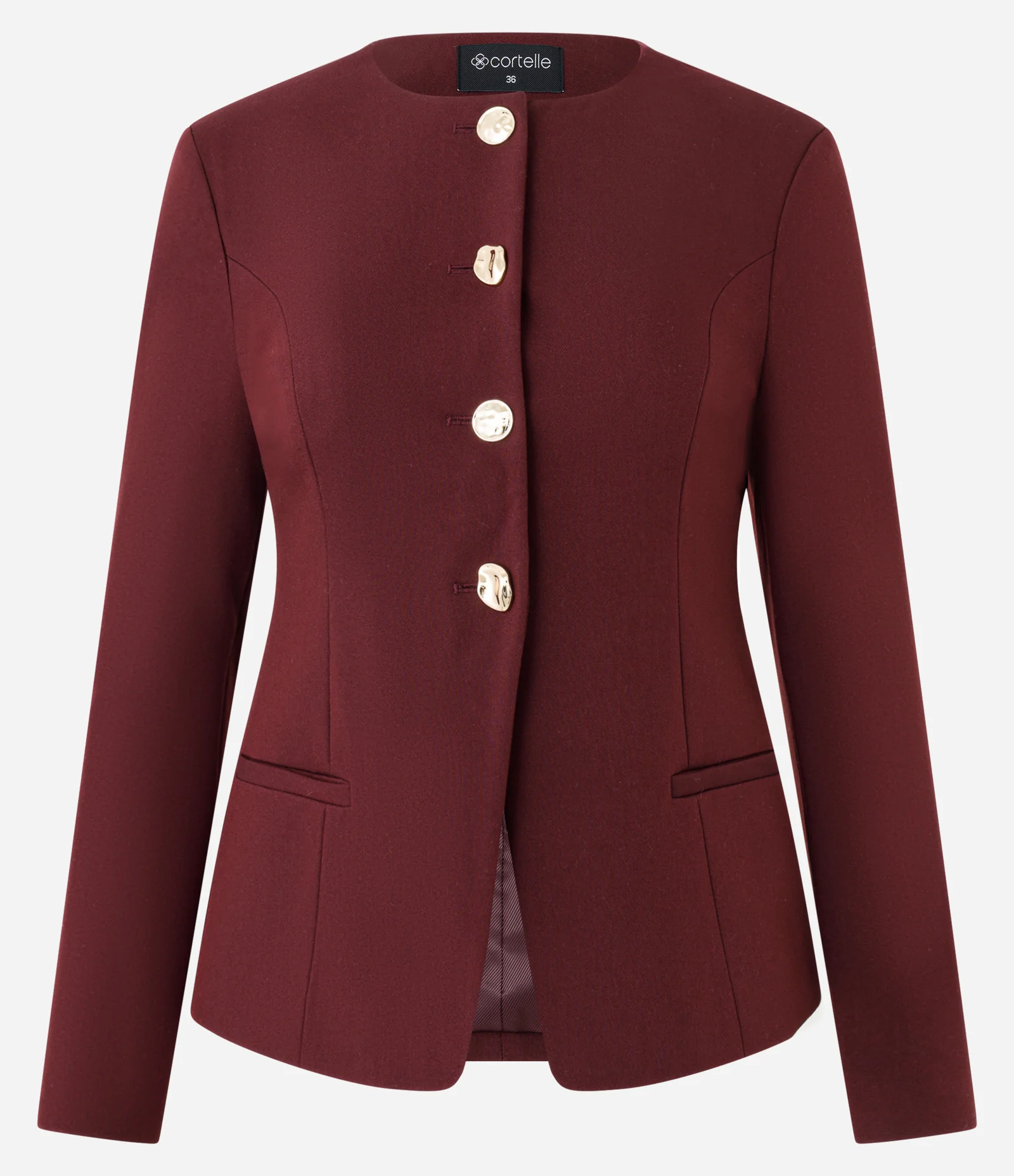 Blazer Alfaiatado com Abotoamento Frontal e Bolsos Vermelho 4