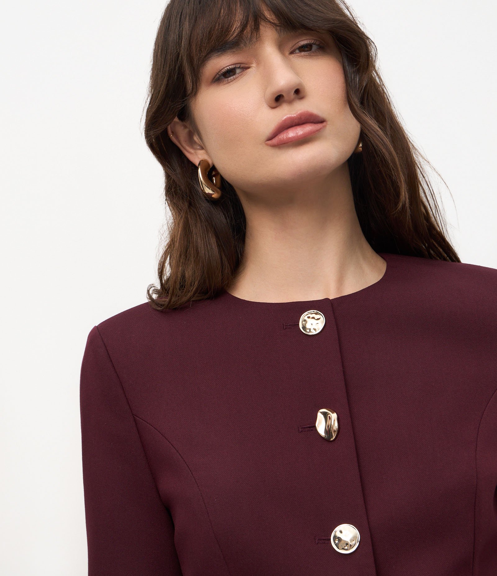 Blazer Alfaiatado com Abotoamento Frontal e Bolsos Vermelho 2