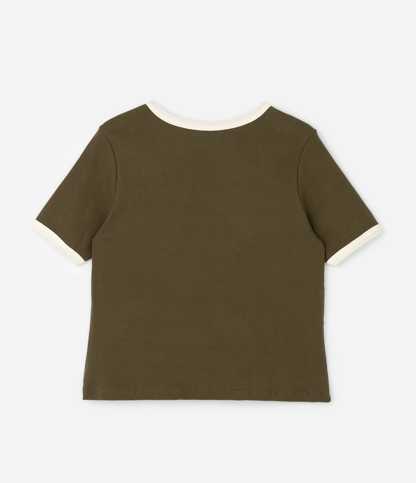 Blusa Babylook em Ribana com Acabamento Contrastante Curve & Plus Size Verde 2