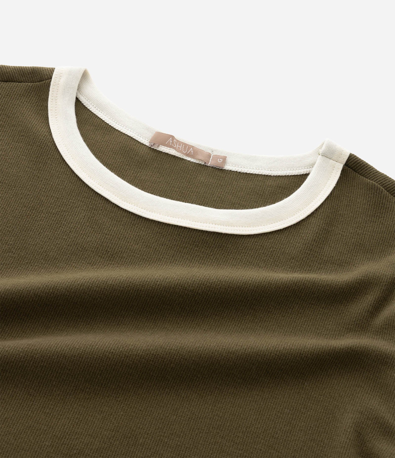 Blusa Babylook em Ribana com Acabamento Contrastante Curve & Plus Size Verde 4