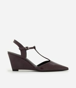 Sapato Anabela com Tira Salomé em PU