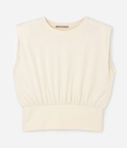 Blusa Regata Muscle com Barra Larga e Franzido Curve & Plus Size