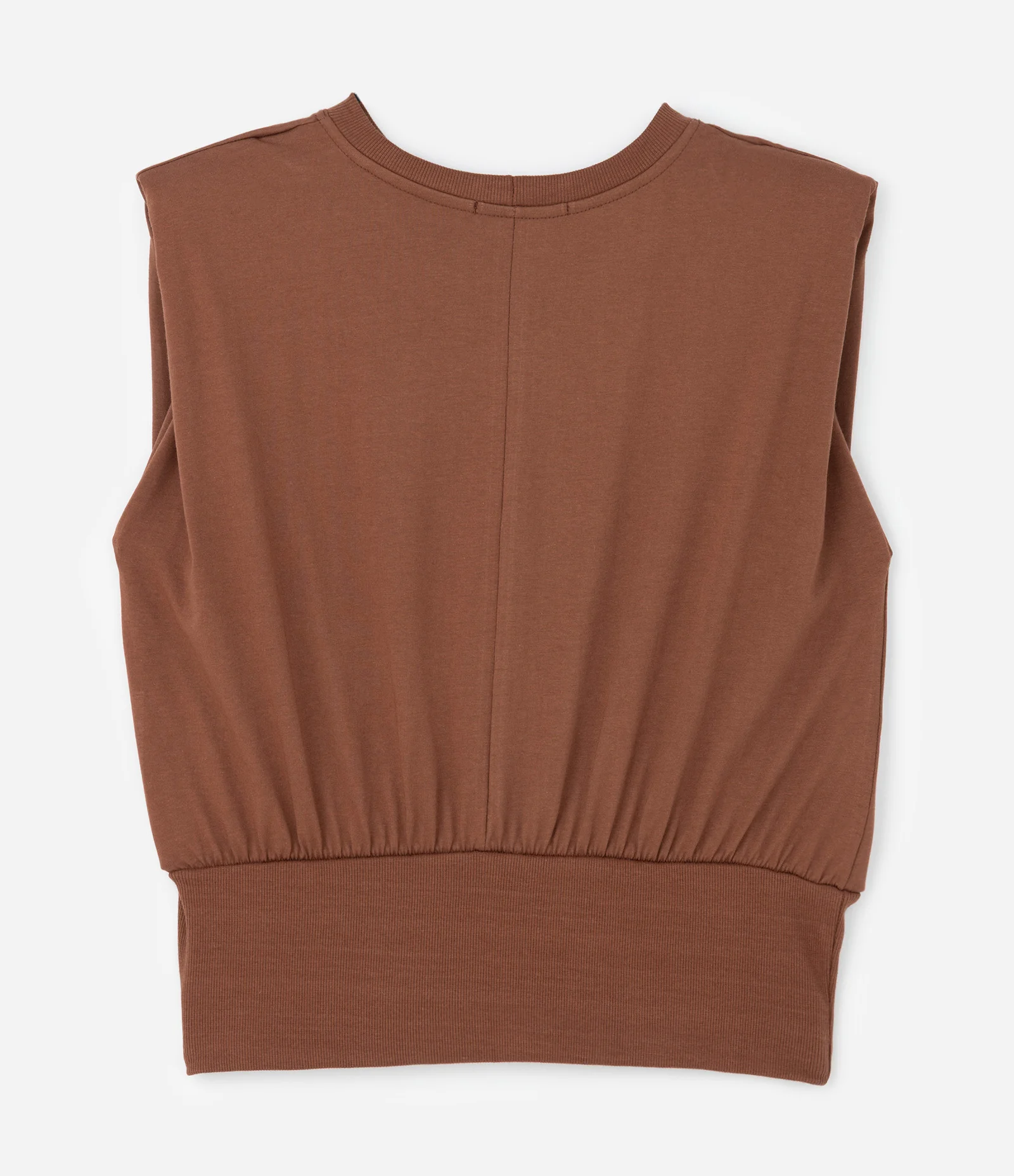 Blusa Regata Muscle com Barra Larga e Franzido Curve & Plus Size Marrom 2