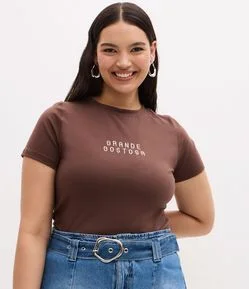 Blusa Baby Look em Cotton Grande Gostosa Curve & Plus Size