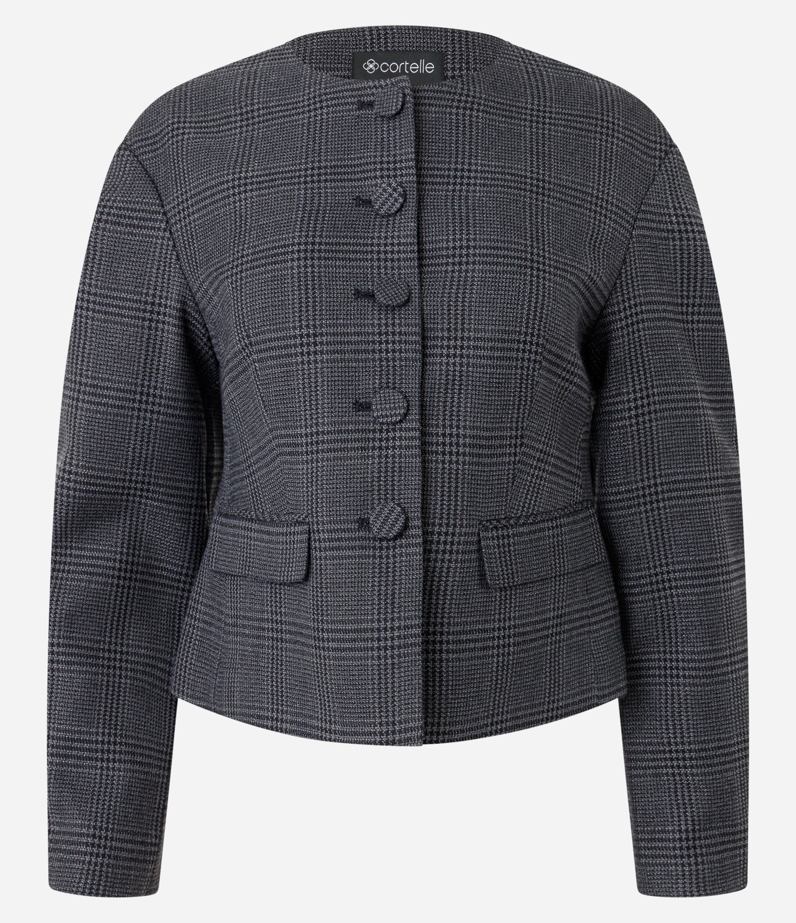 Blazer Alfaiatado Xadrez com Manga Balonê Preto 6