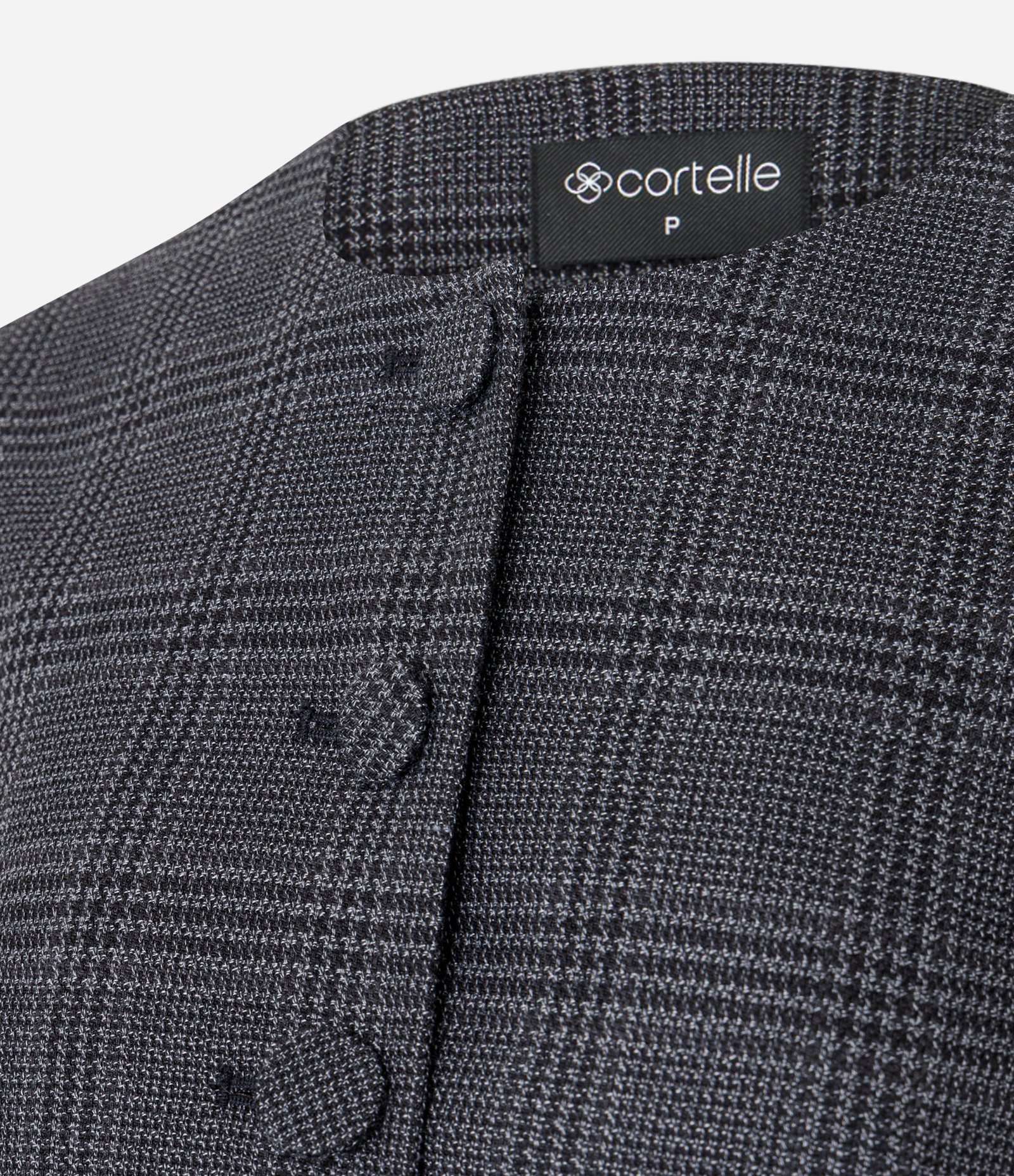 Blazer Alfaiatado Xadrez com Manga Balonê Preto 7