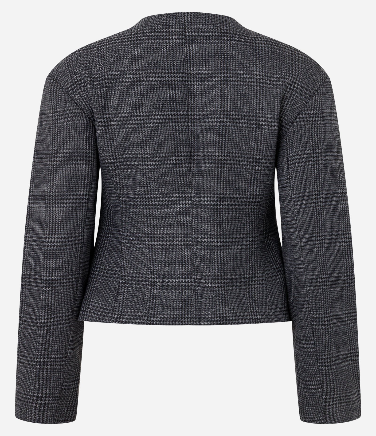 Blazer Alfaiatado Xadrez com Manga Balonê Preto 8