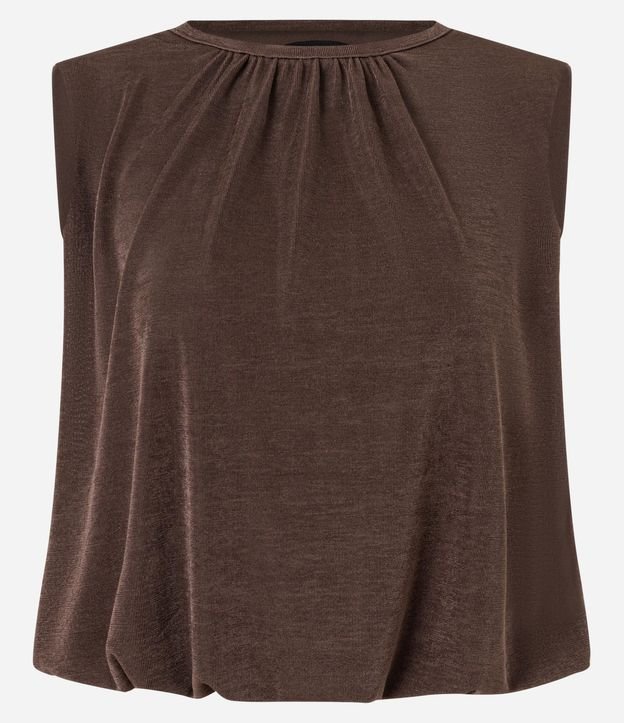 Blusa em Ribana com Ombreiras e Leve Brilho