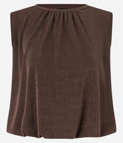 Blusa em Ribana com Ombreiras e Leve Brilho