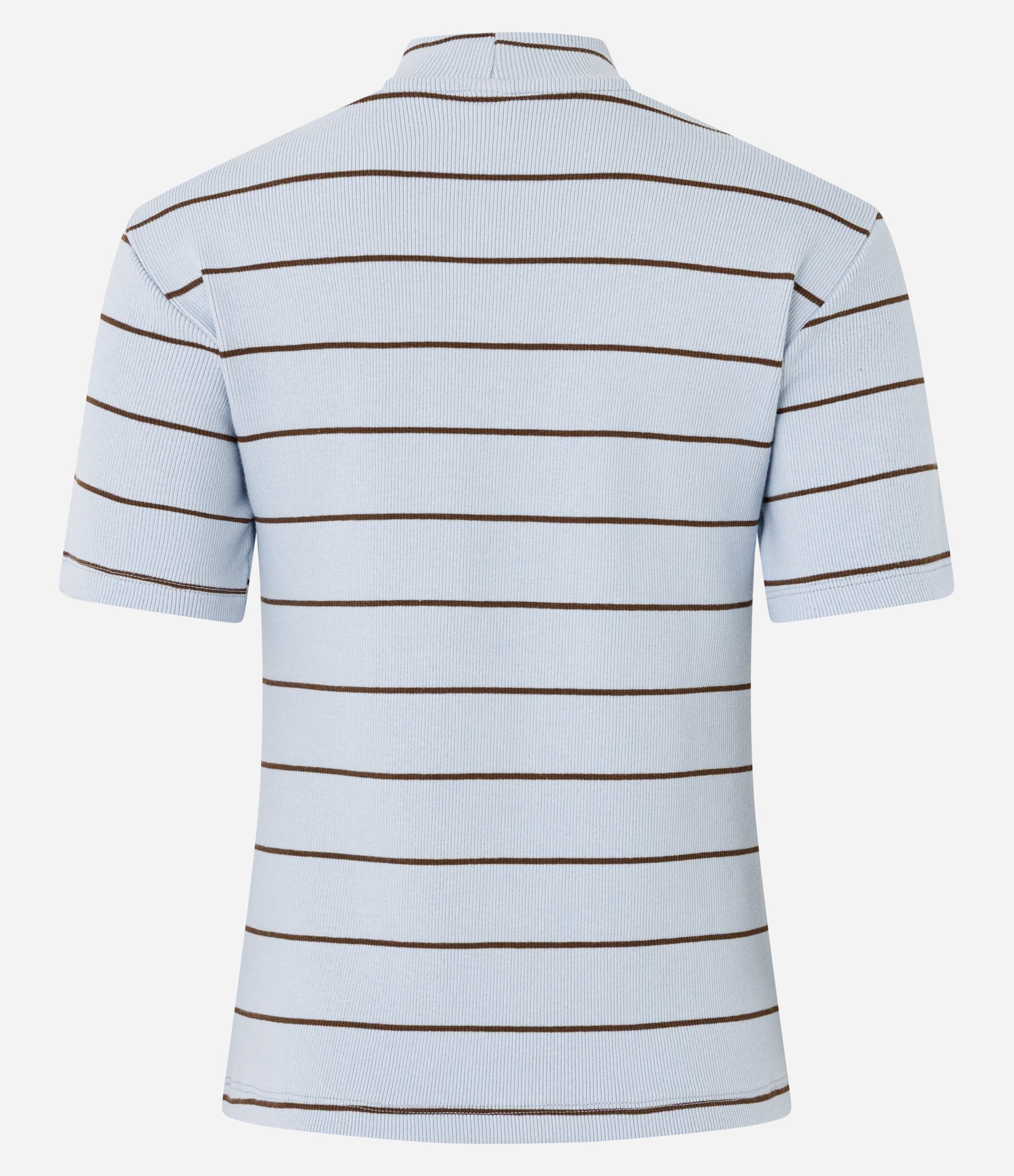 Blusa em Ribana com Golinha Média e Estampa Listrada Azul 3